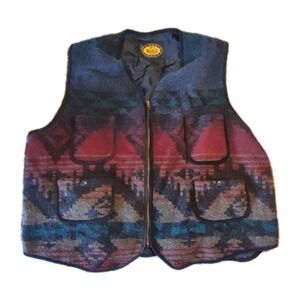 WOOLRICH Vest AZTEC Southwestern WOOL Vintage QUILTED - Sz XXL Made in USA